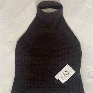 NWT!  ST. JOHN brown knit halter top Sz 6 (M)